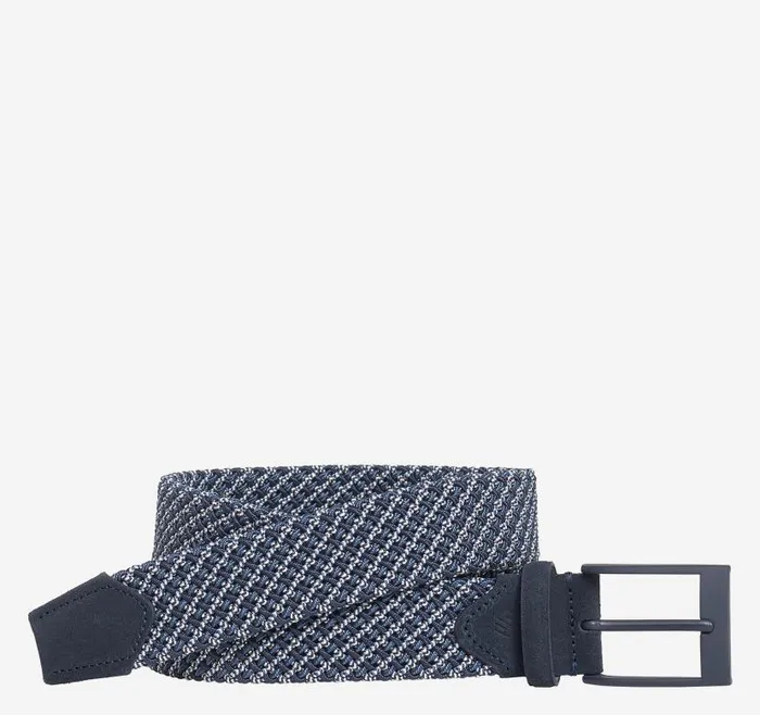 Men Johnston and Murphy Belts Tubular Woven Belt Navywhite