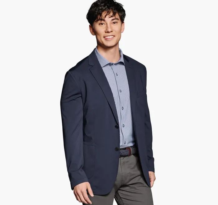 Men Johnston and Murphy Blazers XC Flex Knit Blazer Navy