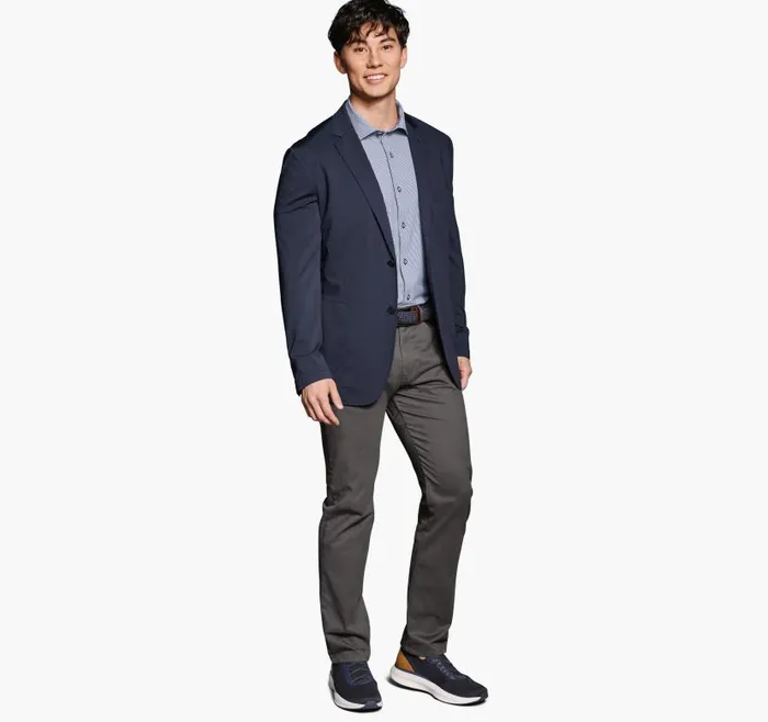 Men Johnston and Murphy Blazers XC Flex Knit Blazer Navy Men Johnston and Murphy Blazers XC Flex Knit Blazer Navy
