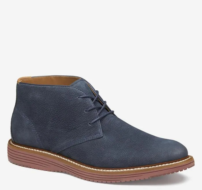 Men Johnston and Murphy Boots Upton Chukka Navy Nubuck