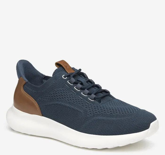 Men Johnston and Murphy LaceUps Amherst 20 Knit Plain Toe Navy Knit