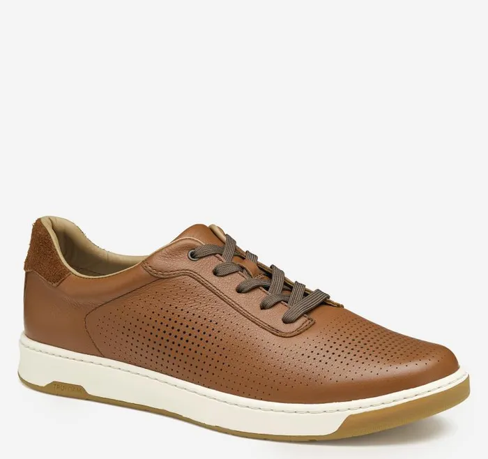 Men Johnston and Murphy LaceUps Daxton UThroat Tan Full Grain