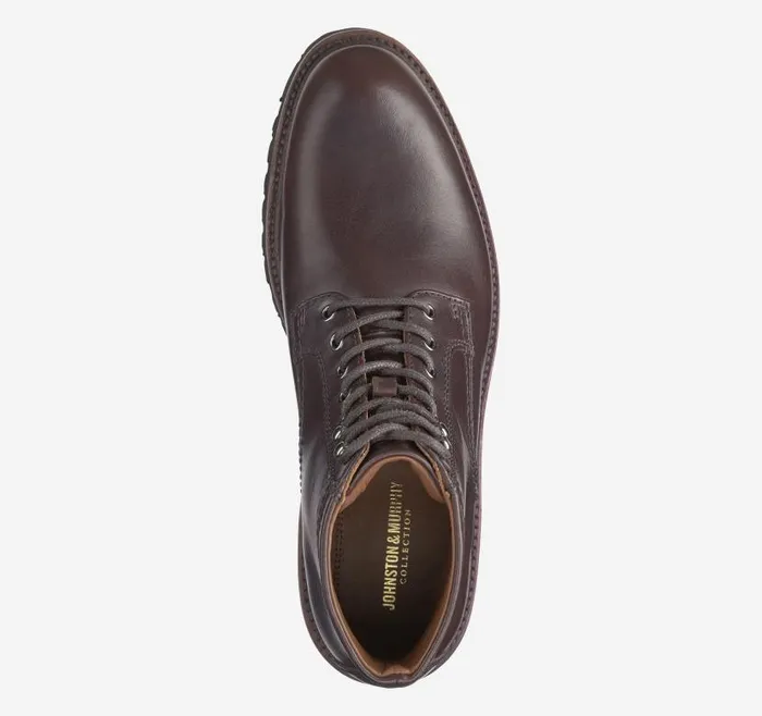 Men Johnston and Murphy LaceUps Dudley Lug Plain Toe Boot Dark Brown Full Grain Men Johnston and Murphy LaceUps Dudley Lug Plain Toe Boot Dark Brown Full Grain