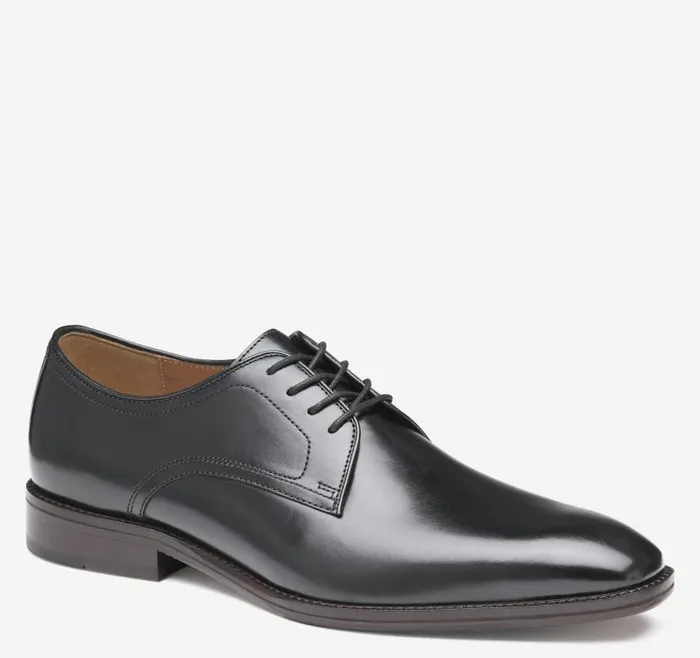 Men Johnston and Murphy LaceUps Sullivan Plain Toe Black Italian Calfskin