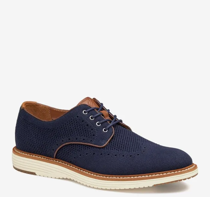 Men Johnston and Murphy LaceUps Upton Knit Wingtip Navy Knit