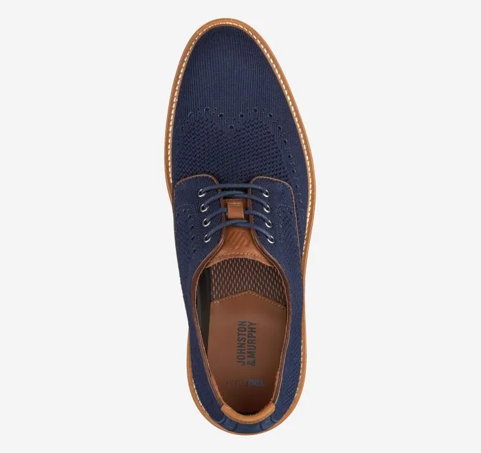 Men Johnston and Murphy LaceUps Upton Knit Wingtip Navy Knit Men Johnston and Murphy LaceUps Upton Knit Wingtip Navy Knit