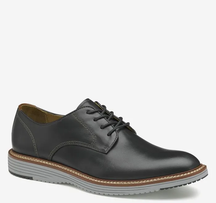 Men Johnston and Murphy LaceUps Upton Plain Toe Black Full Grain