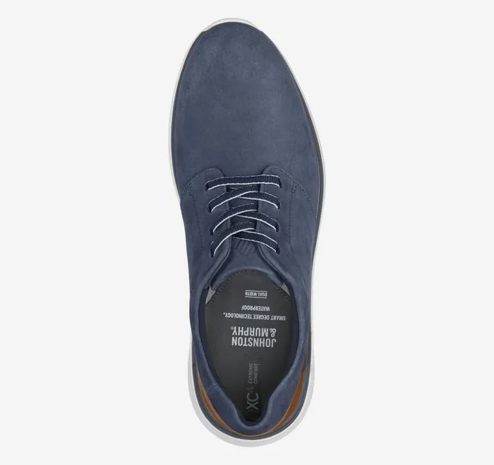 Men Johnston and Murphy LaceUps XC4 Prentiss 2 Plain Toe Navy Waterproof Tumbled Nubuck Men Johnston and Murphy LaceUps XC4 Prentiss 2 Plain Toe Navy Waterproof Tumbled Nubuck