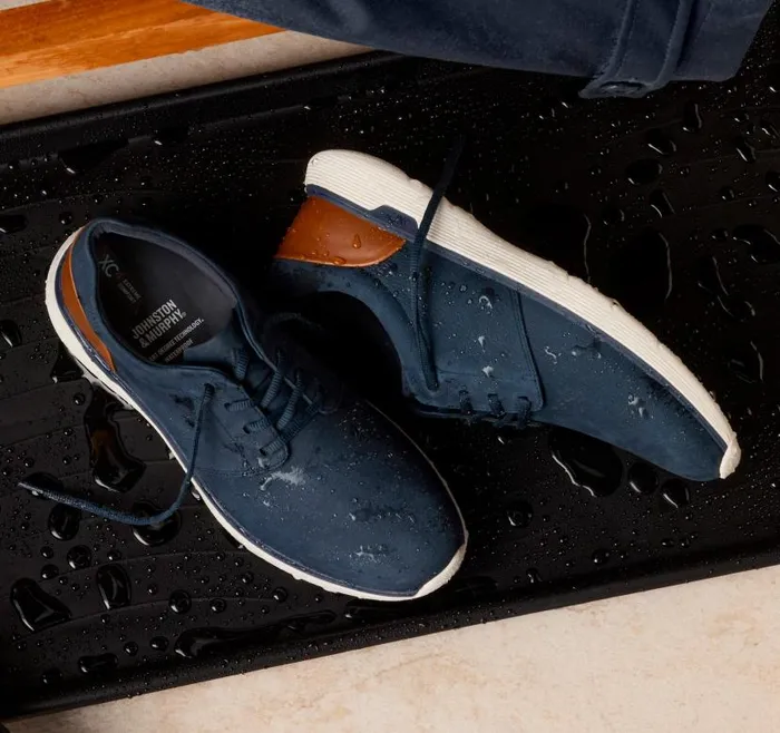 Men Johnston and Murphy LaceUps XC4 Prentiss 2 Plain Toe Navy Waterproof Tumbled Nubuck Men Johnston and Murphy LaceUps XC4 Prentiss 2 Plain Toe Navy Waterproof Tumbled Nubuck