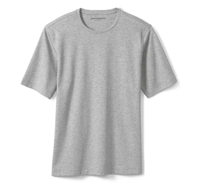 Men Johnston and Murphy Polos and Tees Essential Tee Heather Gray Men Johnston and Murphy Polos and Tees Essential Tee Heather Gray