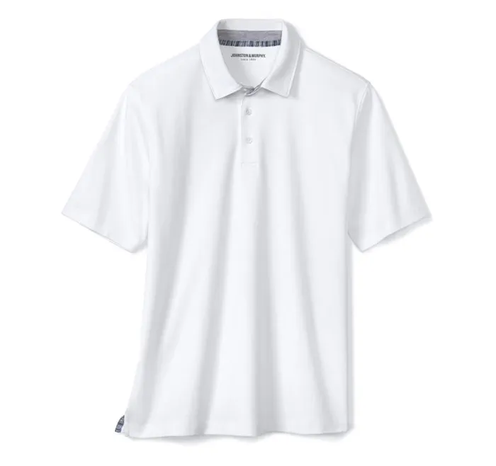 Men Johnston and Murphy Polos and Tees Liquid Cotton Polo White Men Johnston and Murphy Polos and Tees Liquid Cotton Polo White