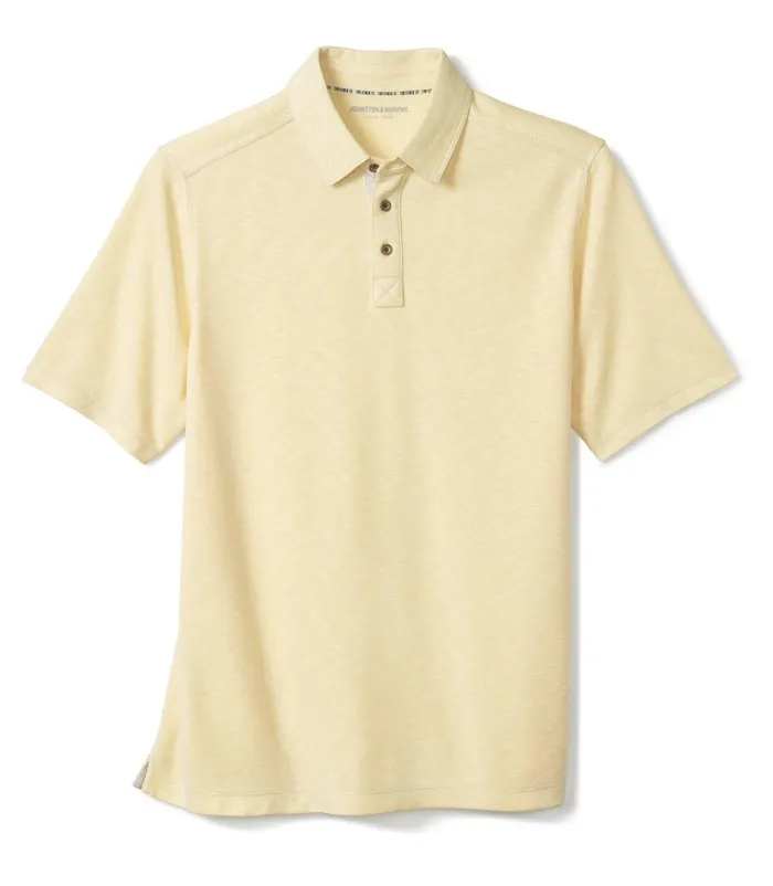 Men Johnston and Murphy Polos and Tees Vintage Slub Polo Light Yellow Men Johnston and Murphy Polos and Tees Vintage Slub Polo Light Yellow