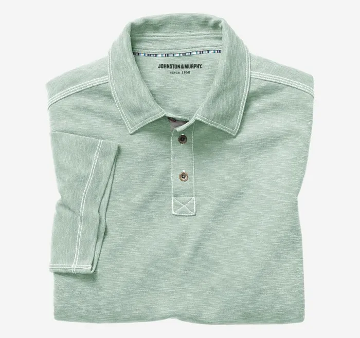 Men Johnston and Murphy Polos and Tees Vintage Slub Polo Mint