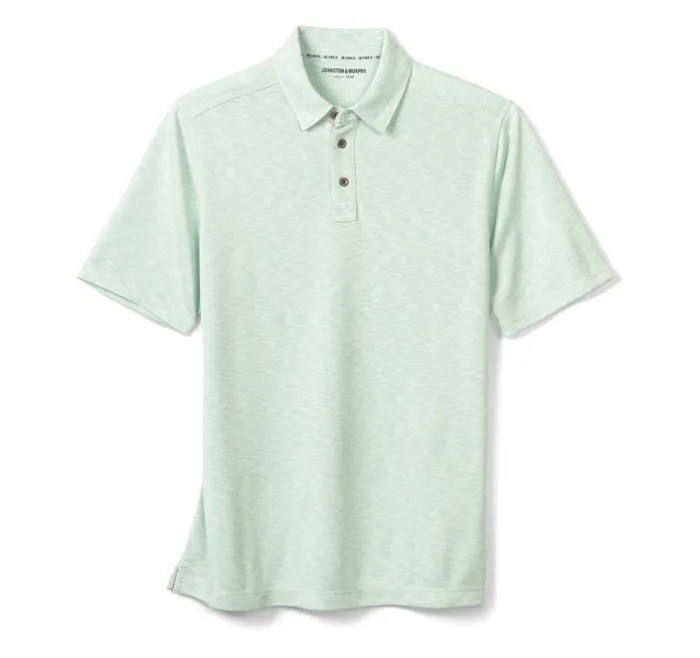 Men Johnston and Murphy Polos and Tees Vintage Slub Polo Mint Men Johnston and Murphy Polos and Tees Vintage Slub Polo Mint