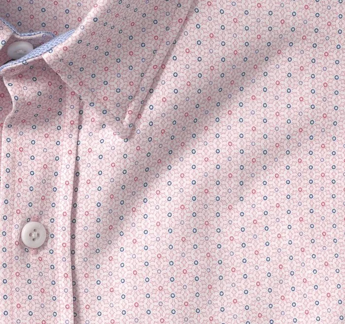 Men Johnston and Murphy Shirts XC Flex Stretch LongSleeve Shirt Pink Dotted Print Men Johnston and Murphy Shirts XC Flex Stretch LongSleeve Shirt Pink Dotted Print
