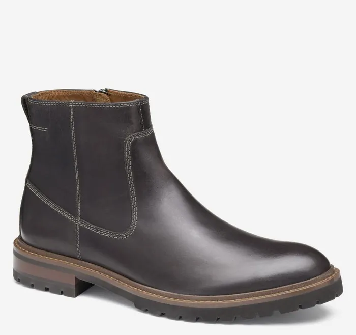 Men Johnston and Murphy SlipOns and Loafers Barrett Zip Boot Charcoal Full Grain Men Johnston and Murphy SlipOns and Loafers Barrett Zip Boot Charcoal Full Grain
