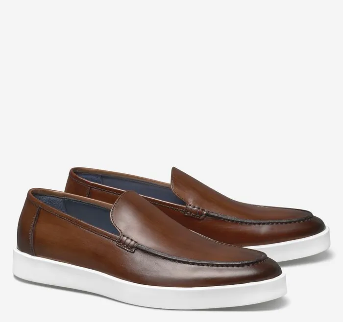 Men Johnston and Murphy SlipOns and Loafers Bolivar Venetian Loafer Brown Italian Calfskin Men Johnston and Murphy SlipOns and Loafers Bolivar Venetian Loafer Brown Italian Calfskin