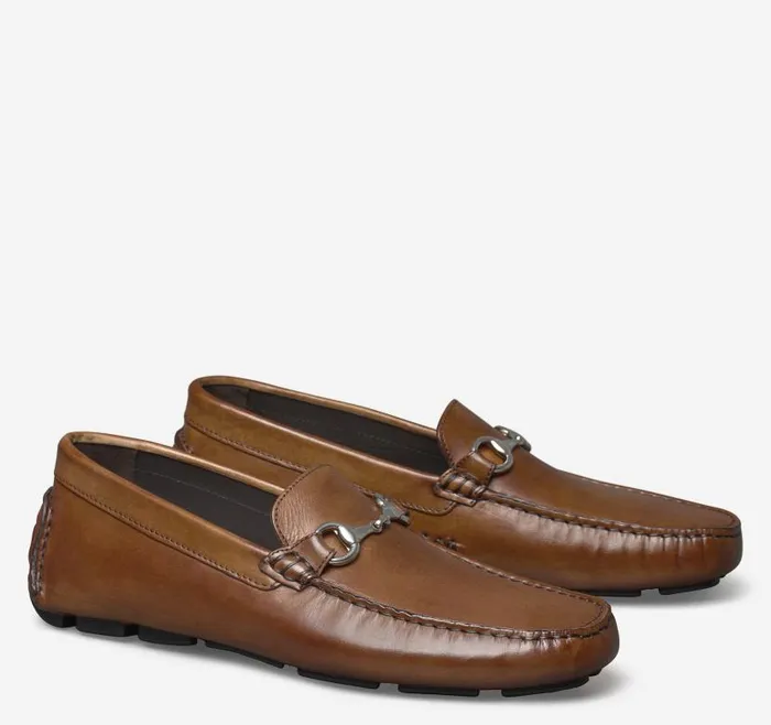 Men Johnston and Murphy SlipOns and Loafers Dayton Bit Loafer Brown Italian Calfskin Men Johnston and Murphy SlipOns and Loafers Dayton Bit Loafer Brown Italian Calfskin