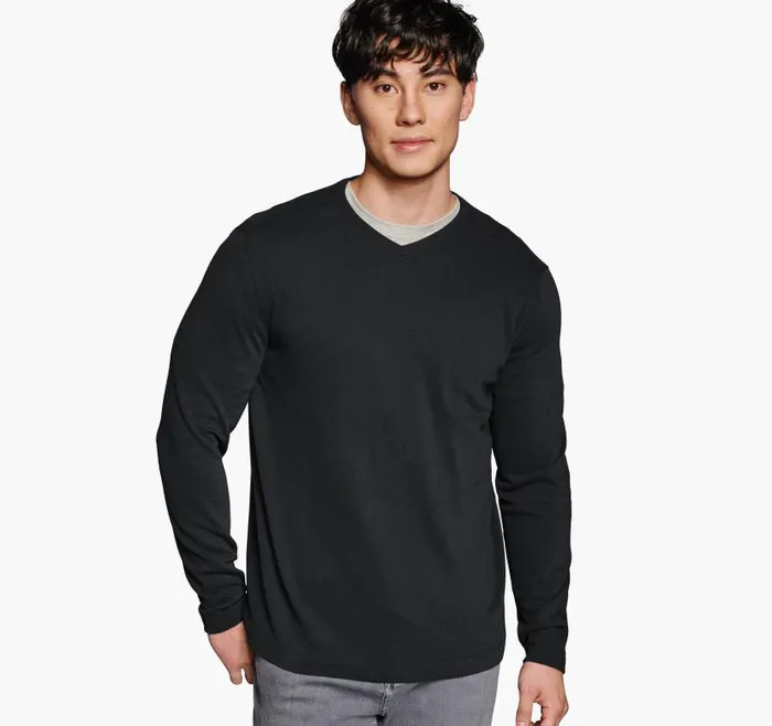 Men Johnston and Murphy Sweaters and Knits Knit VNeck Black
