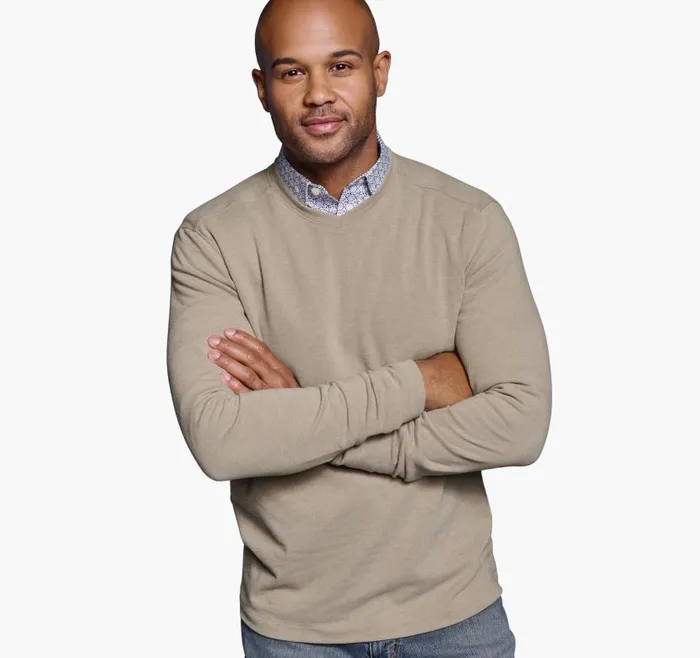 Men Johnston and Murphy Sweaters and Knits Knit VNeck Oatmeal