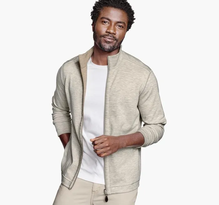 Men Johnston and Murphy Sweaters and Knits Reversible FullZip Oatmealgray Men Johnston and Murphy Sweaters and Knits Reversible FullZip Oatmealgray