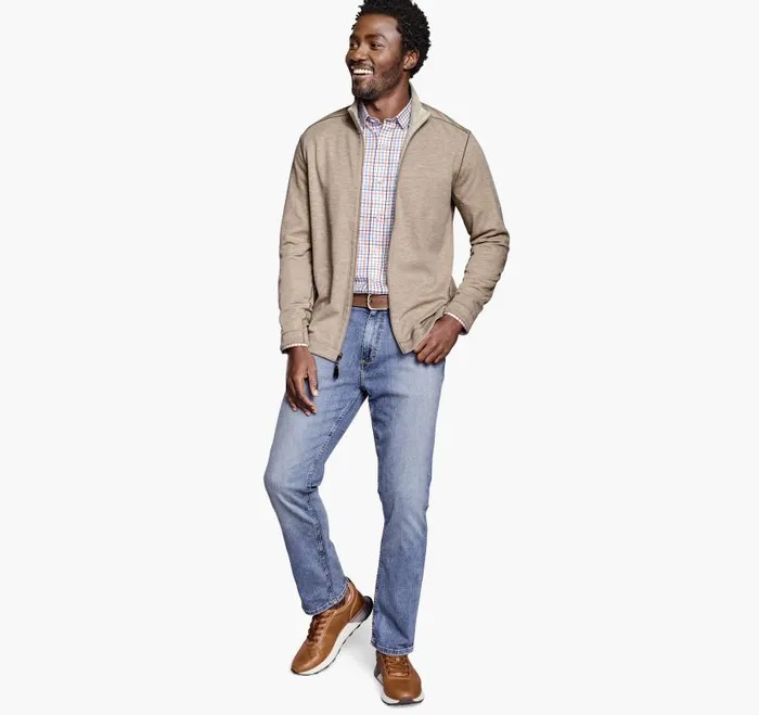Men Johnston and Murphy Sweaters and Knits Reversible FullZip Oatmealgray Men Johnston and Murphy Sweaters and Knits Reversible FullZip Oatmealgray