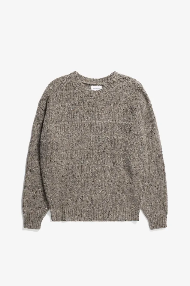 Men Jonas Donegal Diamond Sweater Grey Melange Norse Projects Knitwear