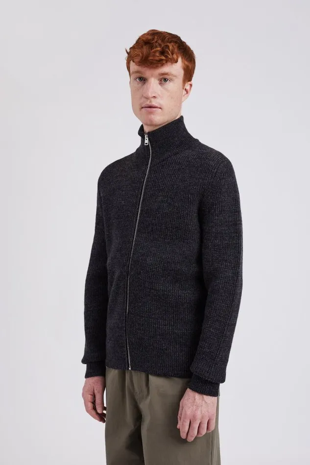 Men Jonas Donegal Diamond Sweater Grey Melange Norse Projects Knitwear