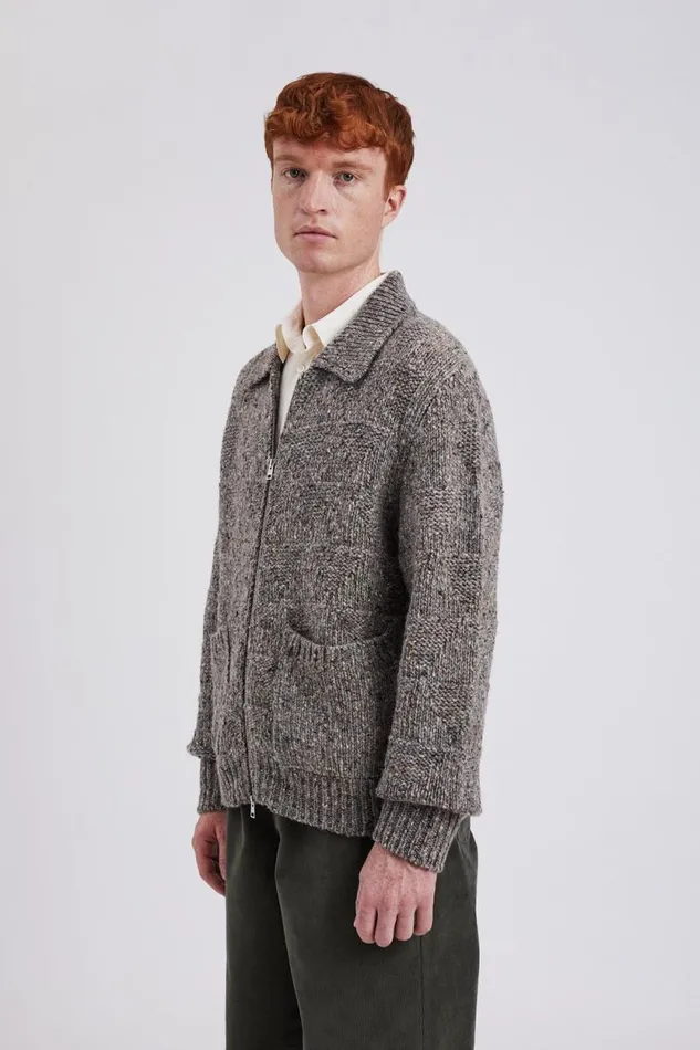 Men Jonas Donegal Diamond Sweater Grey Melange Norse Projects Knitwear