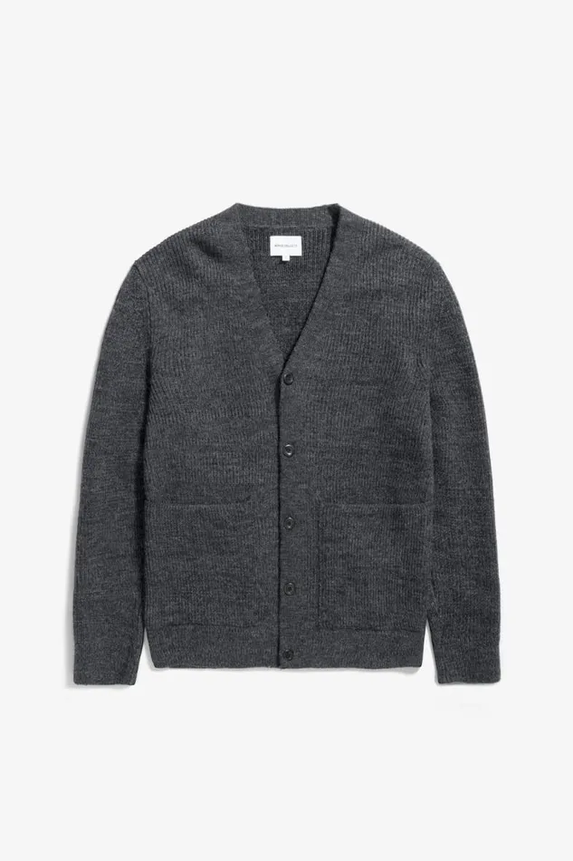 Men Jonas Donegal Diamond Sweater Grey Melange Norse Projects Knitwear