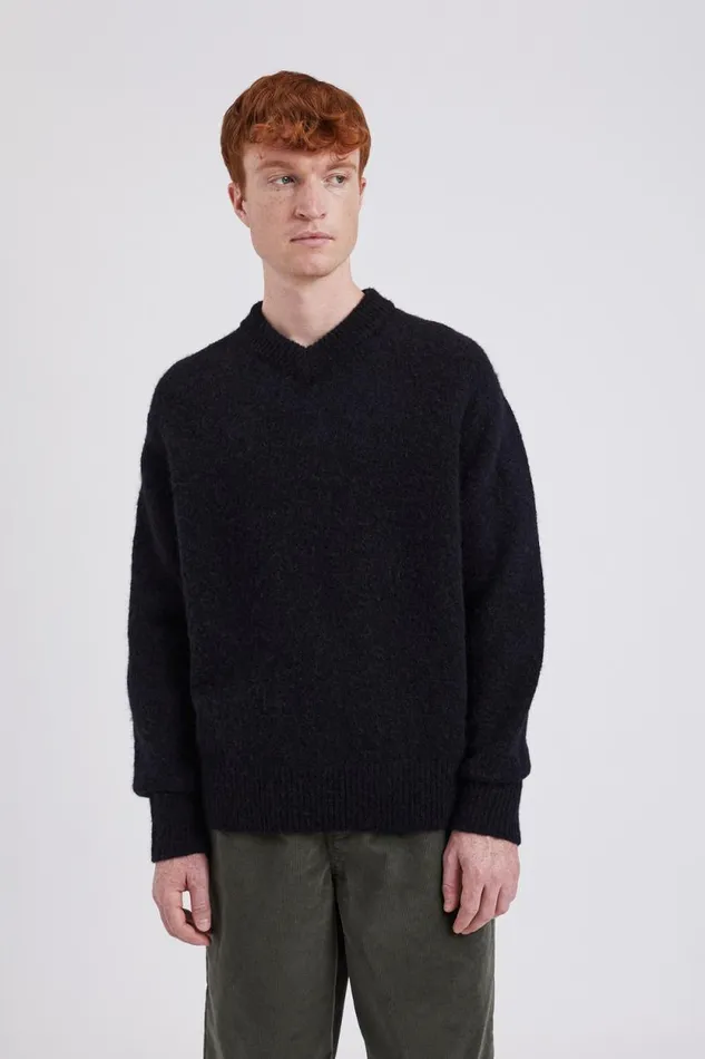 Men Jonas Donegal Diamond Sweater Grey Melange Norse Projects Knitwear