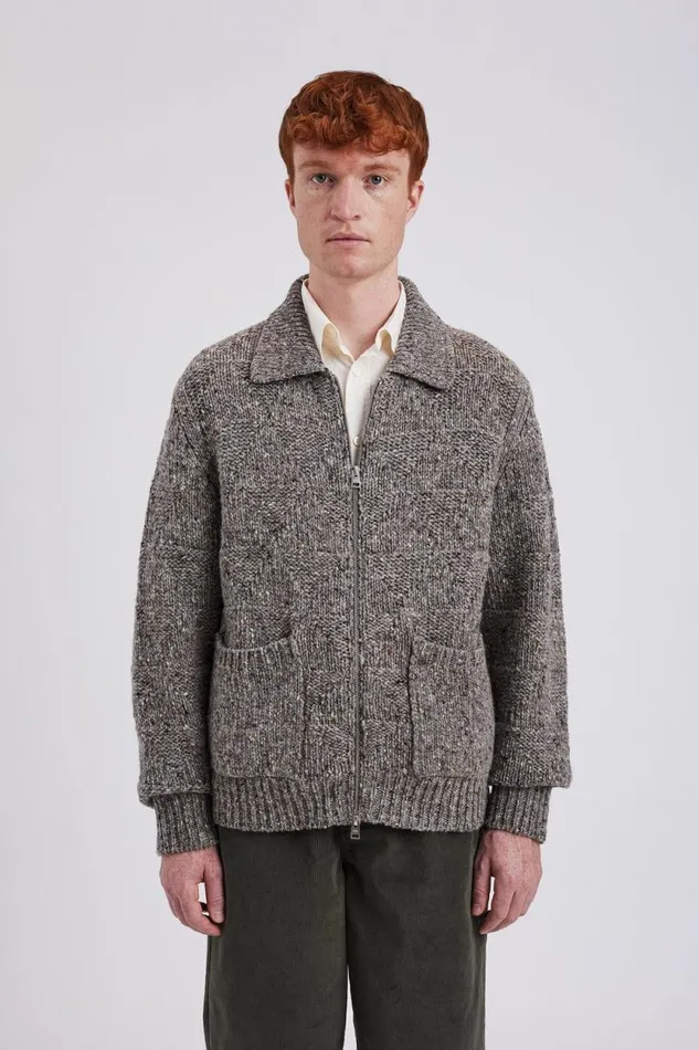 Men Jonas Donegal Diamond Sweater Grey Melange Norse Projects Knitwear