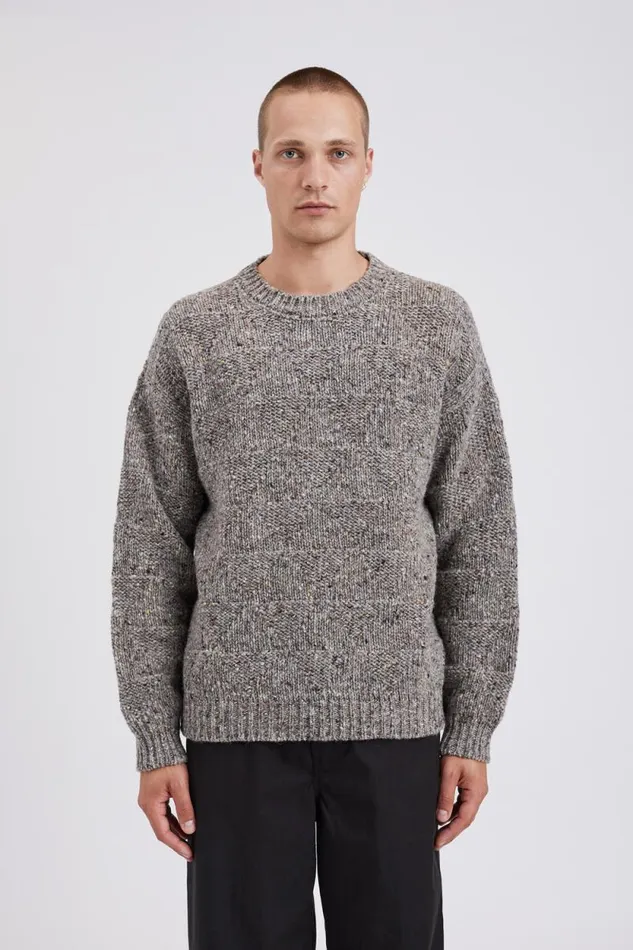 Men Jonas Donegal Diamond Sweater Grey Melange Norse Projects Knitwear