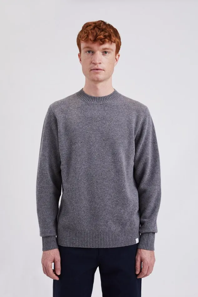 Men Jonas Donegal Diamond Sweater Grey Melange Norse Projects Knitwear