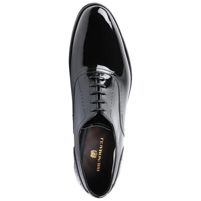 Men Laceups and Oxfords Bruno Magli Arno Sera PlainToe Balmoral Oxford 8211 Black Patent