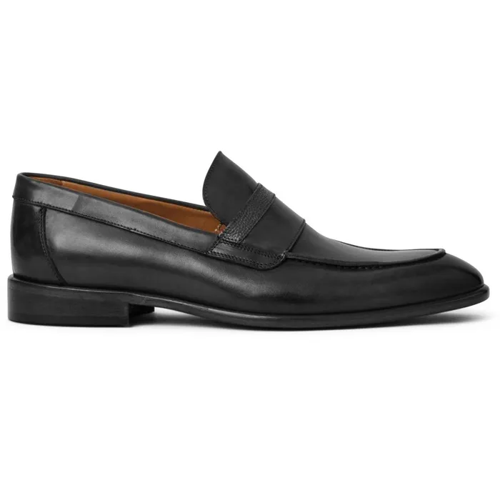 Men Loafers and Slipons Bruno Magli Silvestro Embosssed Bit Loafer Black Leather