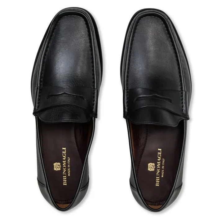 Men Loafers and Slipons Bruno Magli Tonio Slip On Loafer Black Nappa Leather Men Loafers and Slipons Bruno Magli Tonio Slip On Loafer Black Nappa Leather