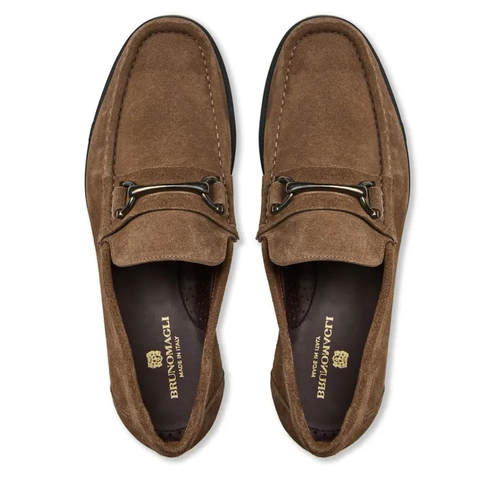 Men Loafers and Slipons Bruno Magli Veneto Bit Slip On LoaferTaupe Suede