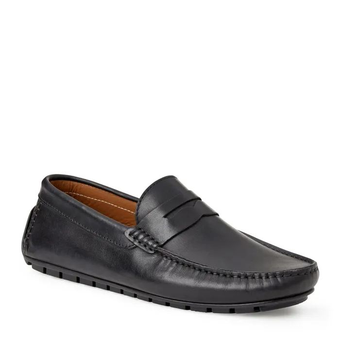 Men Loafers and Slipons Bruno Magli Xane Casual Leather Driving MoccassinBlack