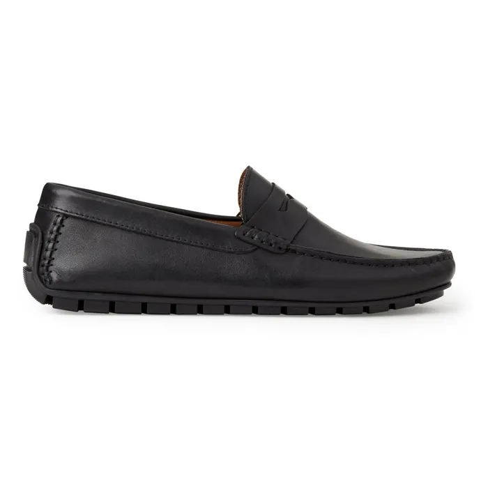 Men Loafers and Slipons Bruno Magli Xane Casual Leather Driving MoccassinBlack