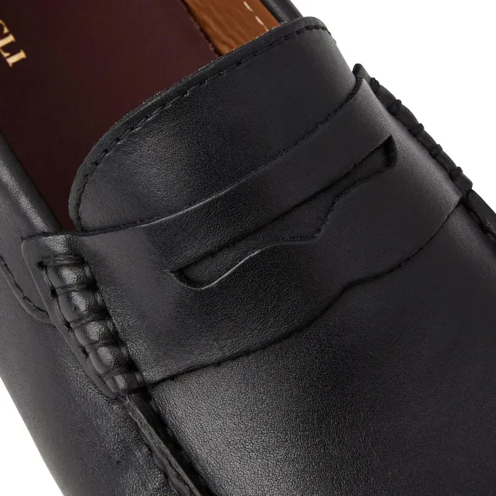 Men Loafers and Slipons Bruno Magli Xane Casual Leather Driving MoccassinBlack