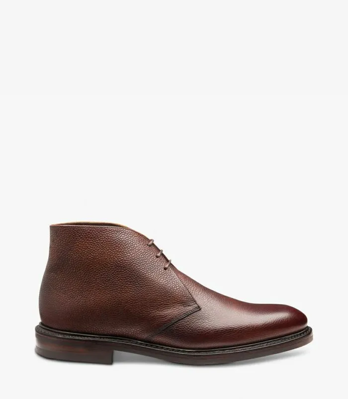 Men Loake Chukka Boots Lytham Oxblood Grain
