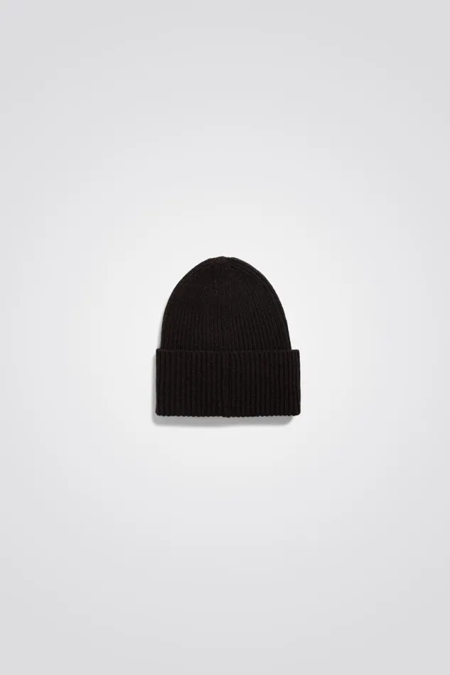 Men Merino Lambswool Rib N Logo Beanie Truffle Norse Projects Beanies