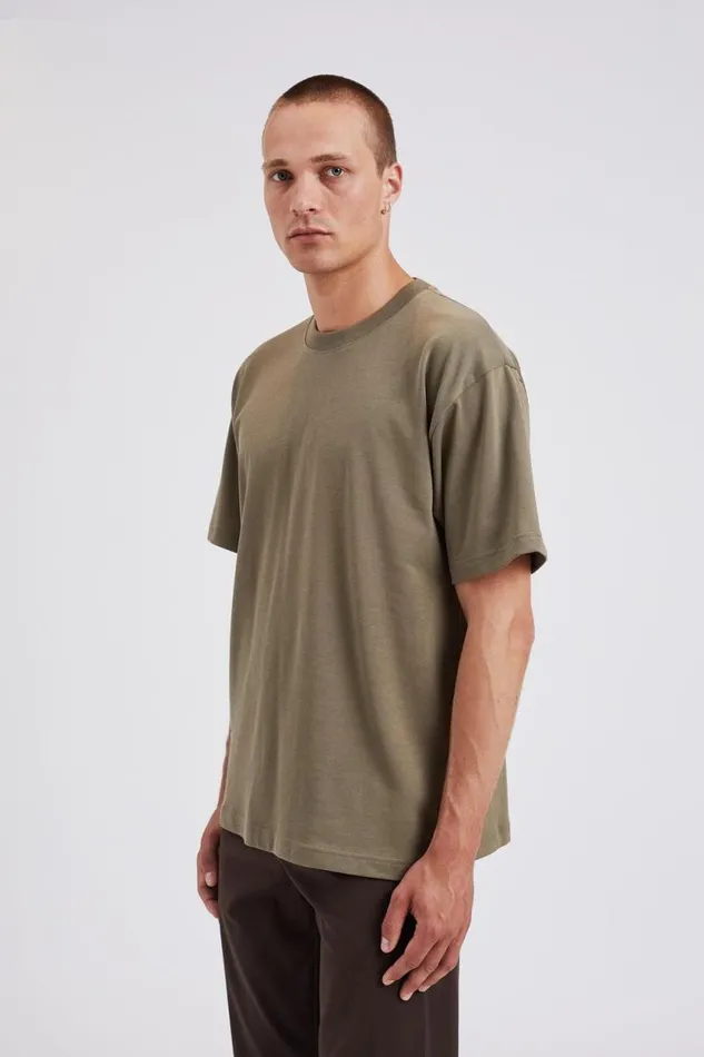 Men Norse Standard Heavy Loose Tshirt Sediment Green Norse Projects TShirts