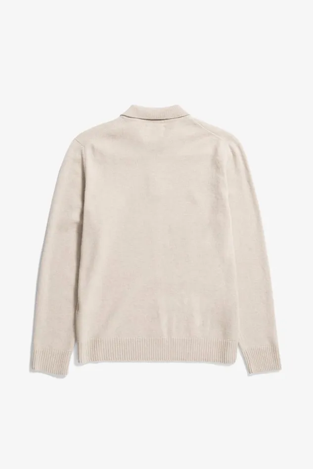 Men Norse Standard Merino Lambswool Polo Oatmeal Norse Projects Knitwear