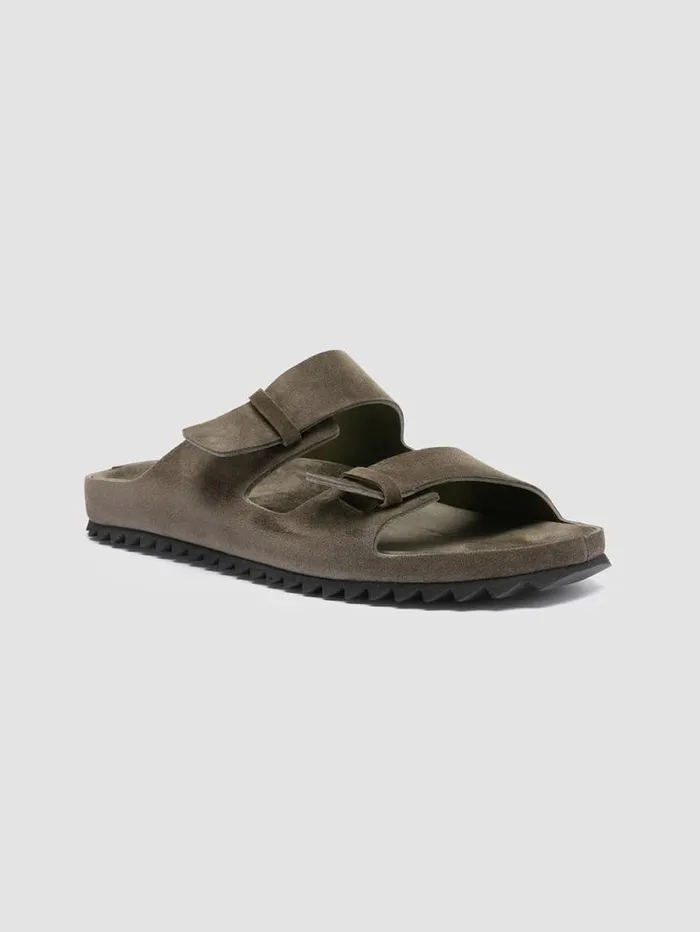 Men Officine Creative Footwear AGORA 002 Green Suede Sandals Men Officine Creative Footwear AGORA 002 Green Suede Sandals