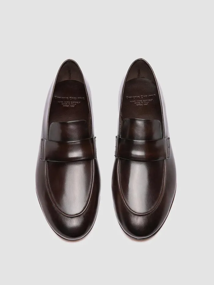 Men Officine Creative Footwear AIRTO 001 Brown Leather Penny Loafers