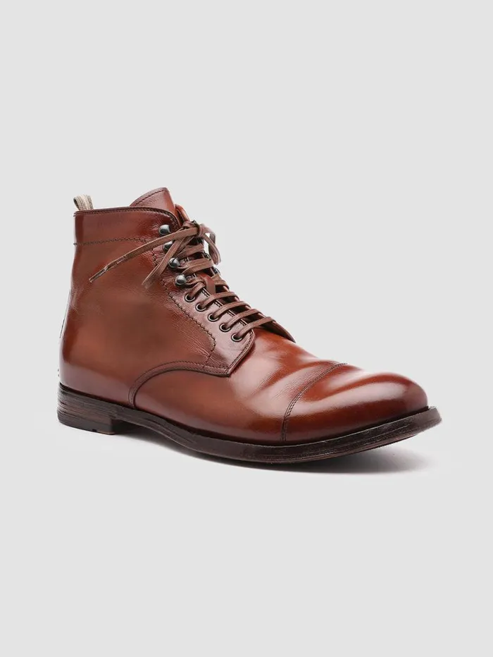 Men Officine Creative Footwear ANATOMIA 016 Brown Leather Ankle Boots Men Officine Creative Footwear ANATOMIA 016 Brown Leather Ankle Boots