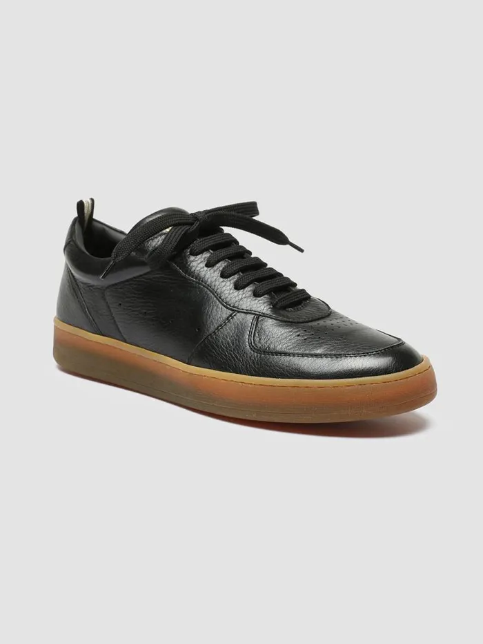 Men Officine Creative Footwear ASSET 001 Black Leather Low Top Sneakers Men Officine Creative Footwear ASSET 001 Black Leather Low Top Sneakers