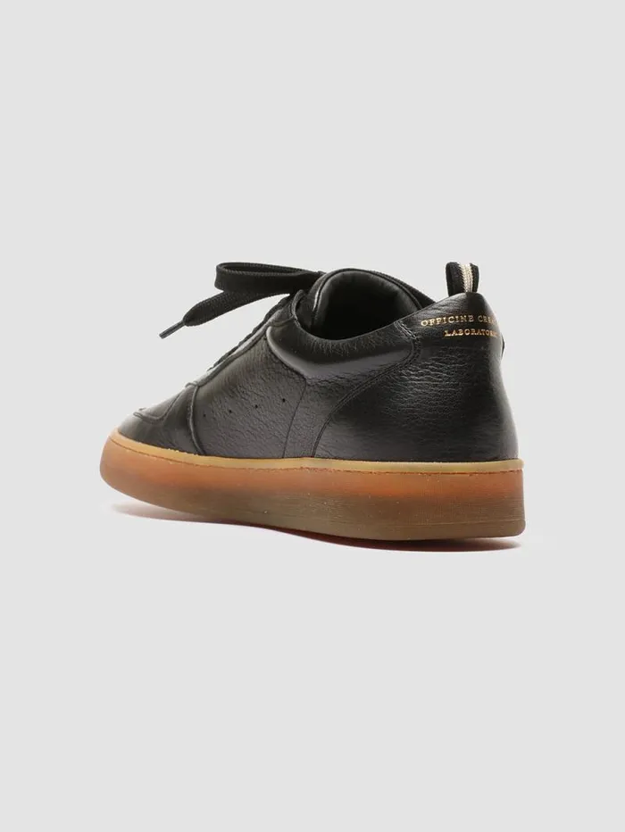 Men Officine Creative Footwear ASSET 001 Black Leather Low Top Sneakers Men Officine Creative Footwear ASSET 001 Black Leather Low Top Sneakers